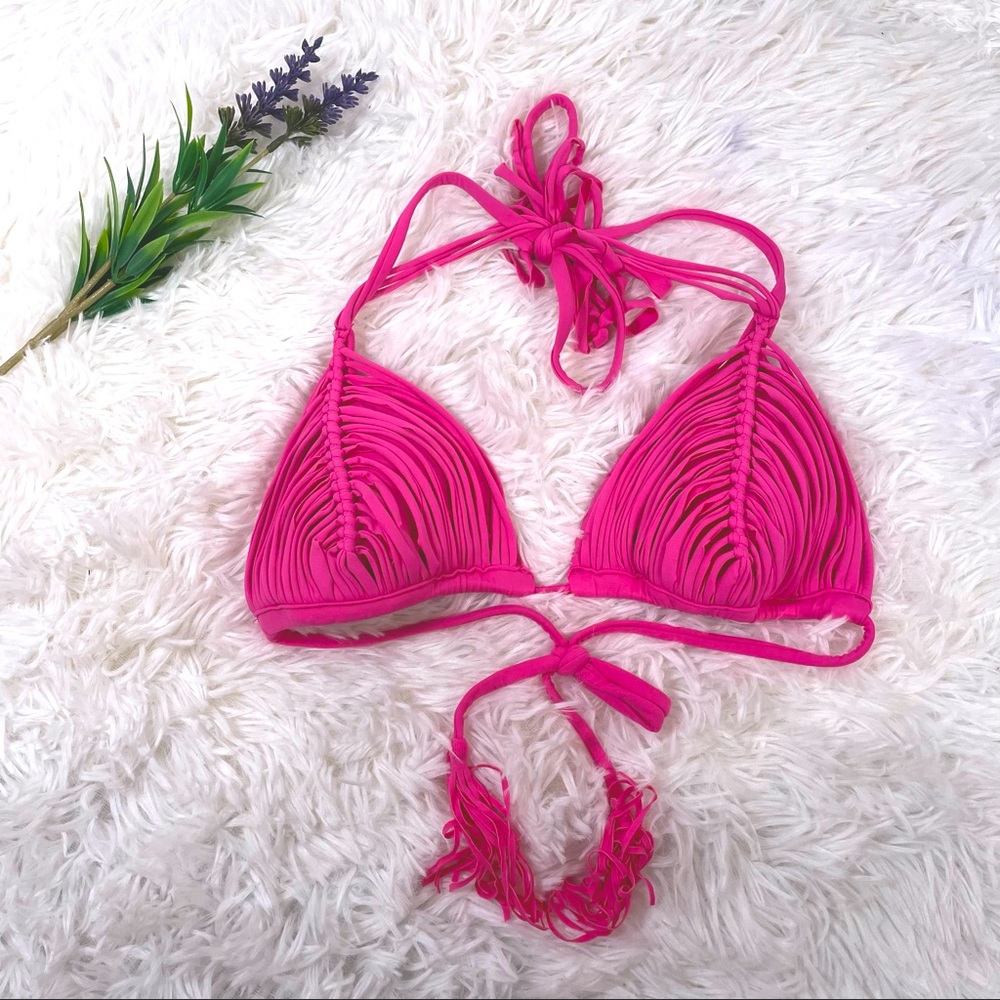 PilyQ Pink Isla Bikini Top / Swim Top Size: Medium